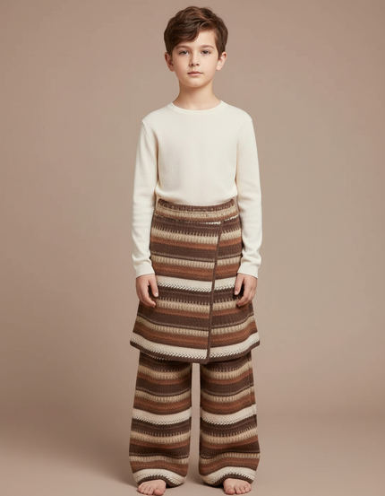 Tailleur Jupe Pantalon - Multicolore Maille