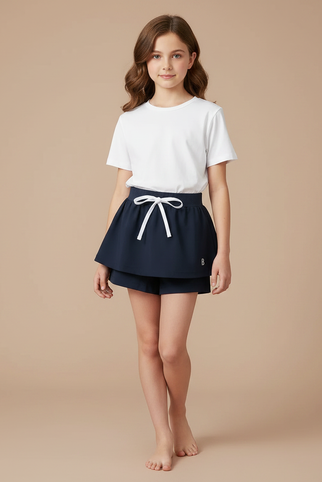 Pantalon Jupe Marine Ample Superposé Enfant - Polyester