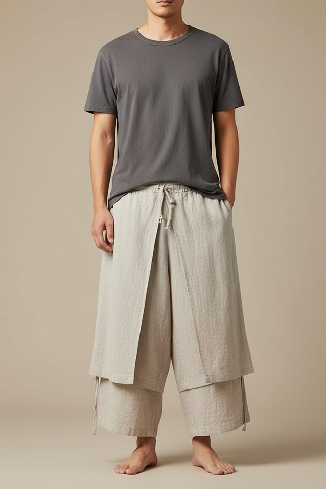 Pantalons Jupe - Beige Lin