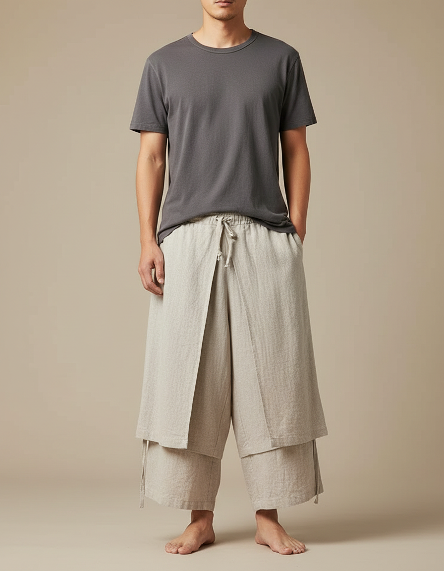 Pantalons Jupe - Beige Lin