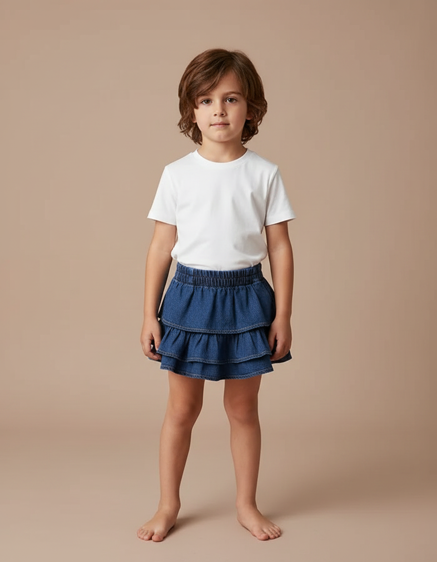Pantalon Jupe Jeans - Bleu
