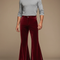 Pantalon Jupe Velours Rouge Évasé Rétro Homme - Bordeaux
