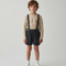 Pantalon Jupe Bretelles Côtelé Gris Enfant Garçon - Cordé