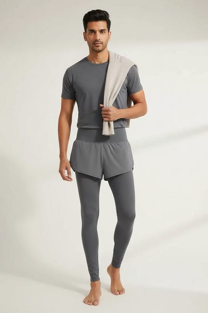 Pantalon Jupe Gris Sport Homme Léger Confortable - Polyester