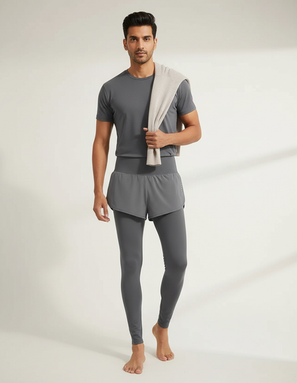 Pantalon Jupe Gris Sport Homme Léger Confortable - Polyester