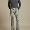 Pantalon Jupe Imprimé Évasé Slim Décontracté Noir Blanc - Maille