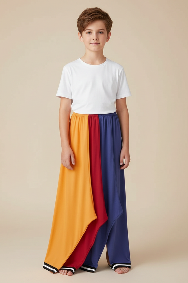 Pantalon Jupe Multicolore Fluide Asymétrique Garçon - Polyester