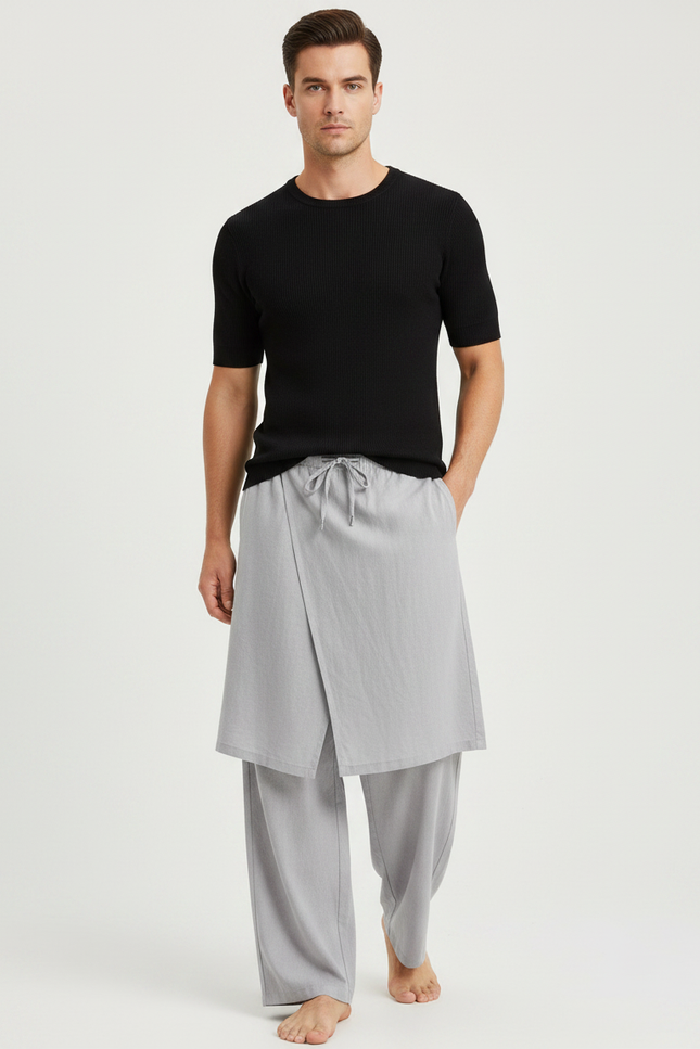 Pantalon Jupe Intégrée - Gris Lin