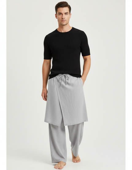 Pantalon Jupe Intégrée - Gris Lin