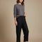 Pantalon Jupe Noir Dentelle Cercles Ample Élégant - Maille