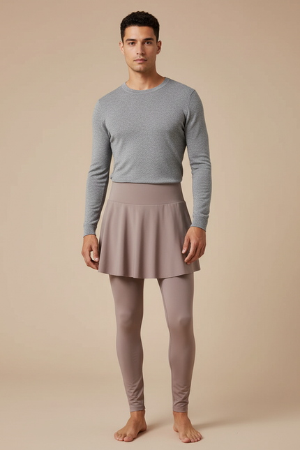 Pantalon Jupe Gris Marron Uni Sport Homme - Polyester