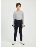 Pantalon Jupe Marine Côtelé Volanté Enfant Hiver - Molleton