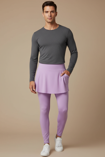 Pantalon Jupe Mauve Ample Sport Homme - Violet Polyester