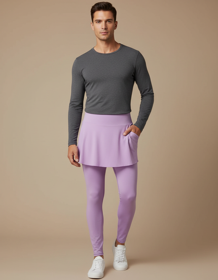 Pantalon Jupe Mauve Ample Sport Homme - Violet Polyester