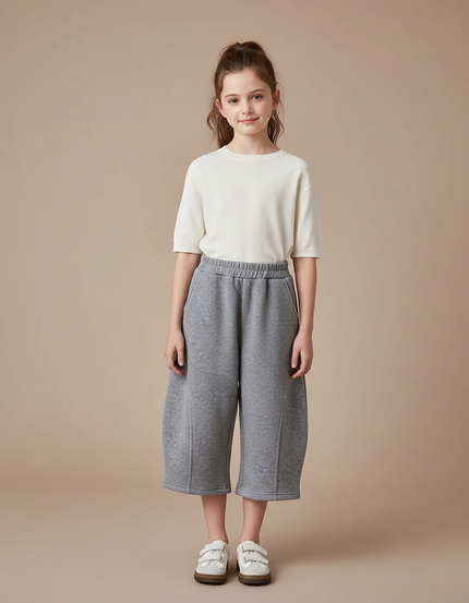 Pantalon Jupe Gris Ample Décontracté Polaire Épais - Molleton