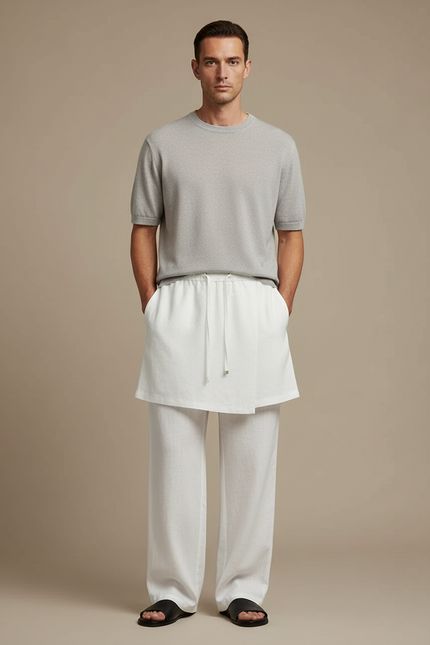Pantalon Jupe Cd85 - Blanc Lin