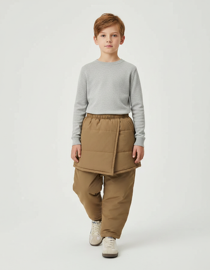 Pantalon Jupe Marron Enfant Matelassé Hiver Confortable - Polyester