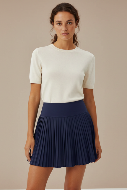 Pantalon Jupe Plissée Courte Marine Athlétique - Polyester