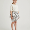 Pantalon Jupe Blanc Volants Imprimé Floral Fille - Coton