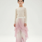 Pantalon Jupe Rose Dégradé Fluide Gaze Élégant - Polyester