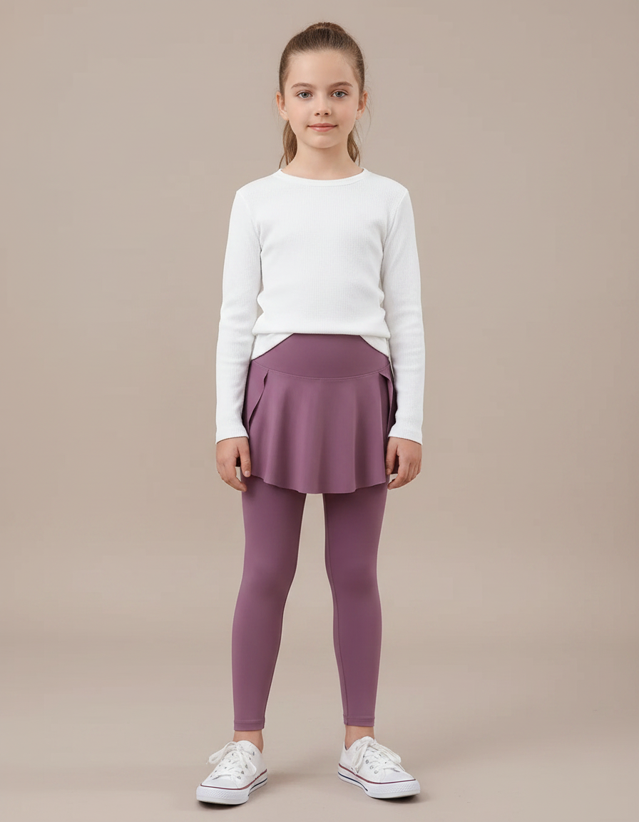 Pantalon Jupe Violet Confortable Sportif Fille - Polyester
