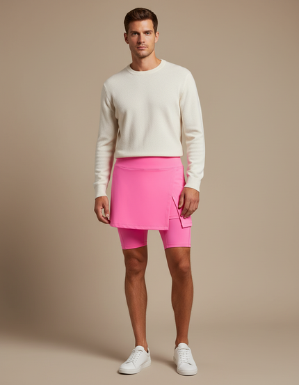 Pantalon Jupe Rose Sportif Fluide Homme - Polyester