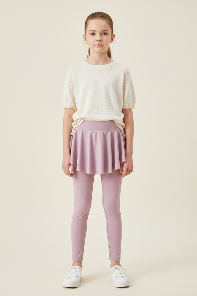 Pantalon Jupe Mauve Sportif Fille Intégré Confortable - Violet Polyester