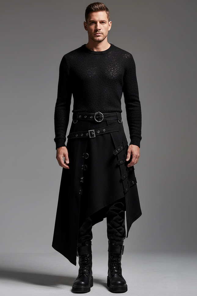 Pantalon Jupe Gothique - Noir Polyester