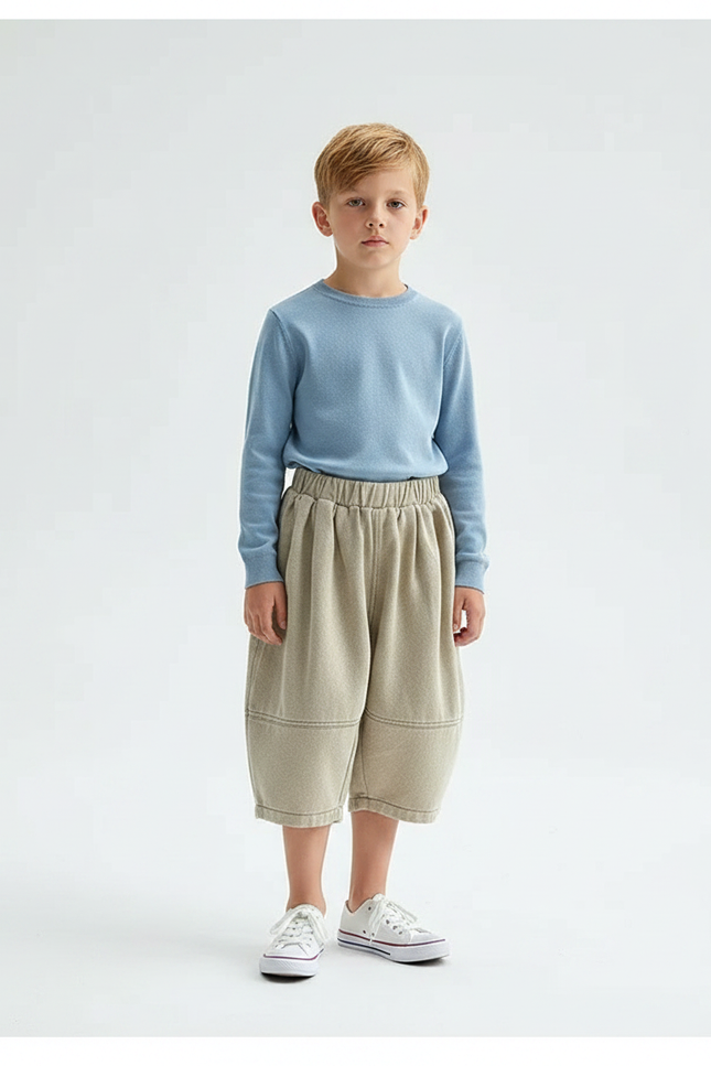 Pantalon Jupe Beige Harem Ample Coton Enfant - Molleton