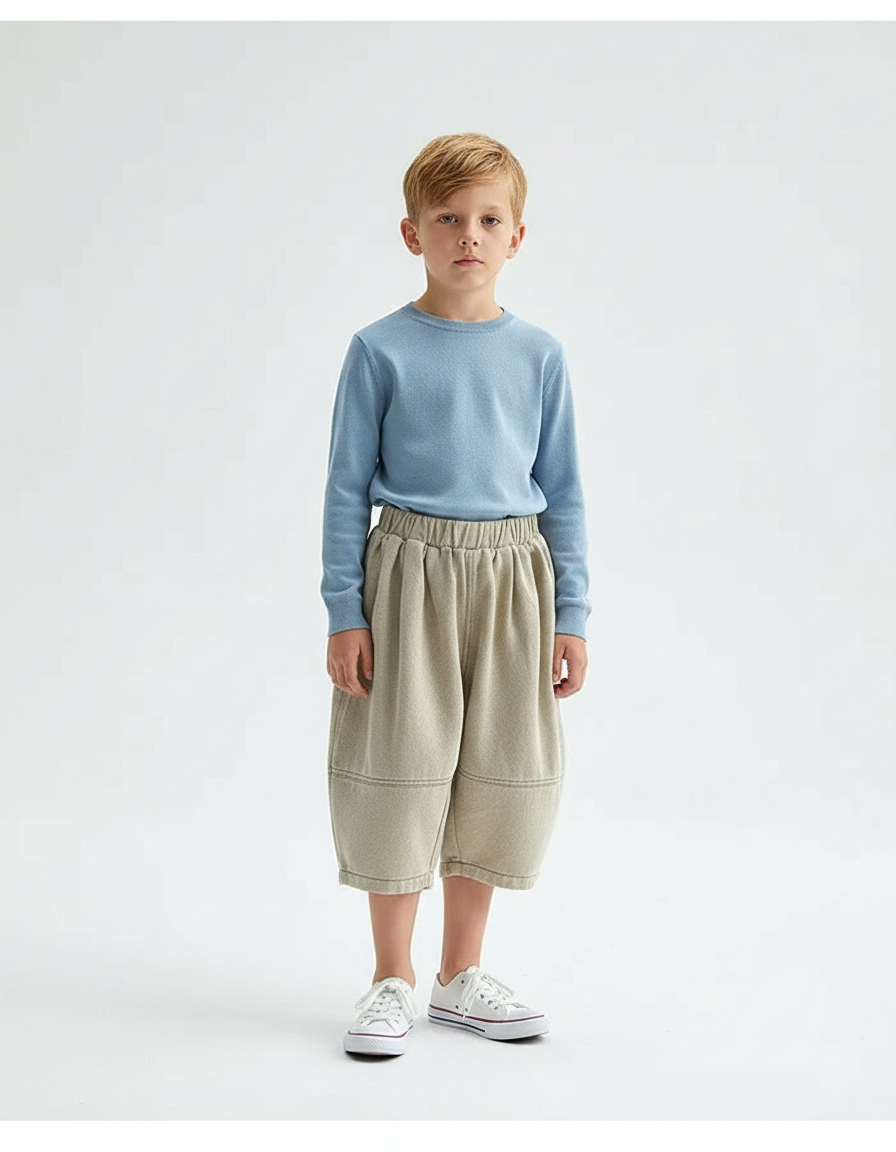 Pantalon Jupe Beige Harem Ample Coton Enfant - Molleton