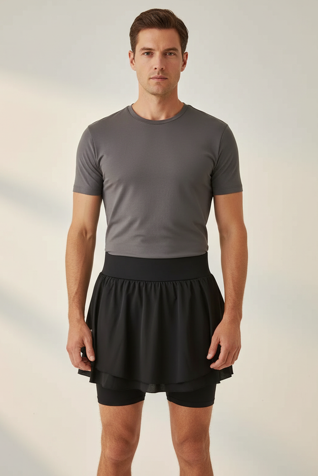 Pantalon Jupe Noir Sport Léger Respirant Homme - Polyester
