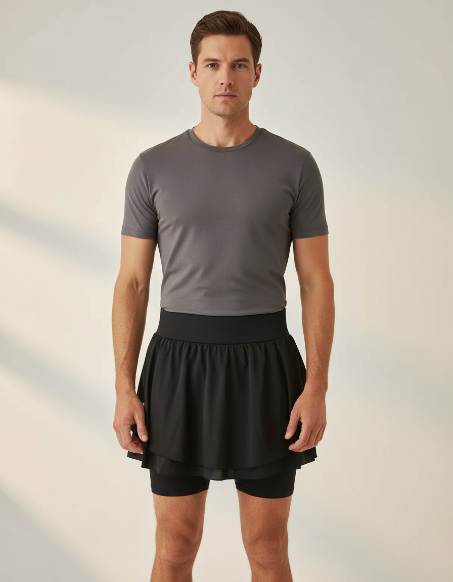 Pantalon Jupe Noir Sport Léger Respirant Homme - Polyester