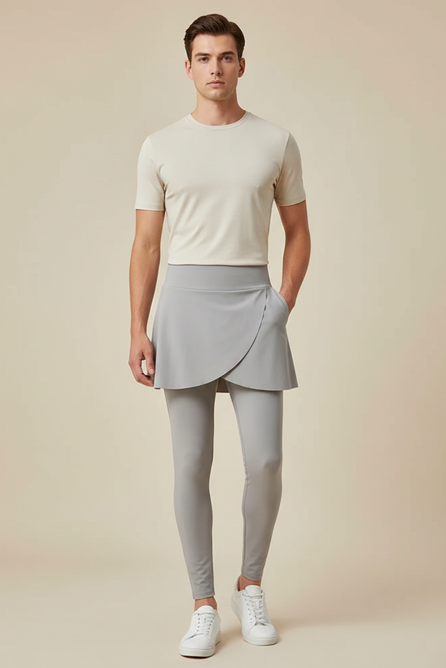 Pantalon Jupe Gris Sport Fluide Homme - Polyester