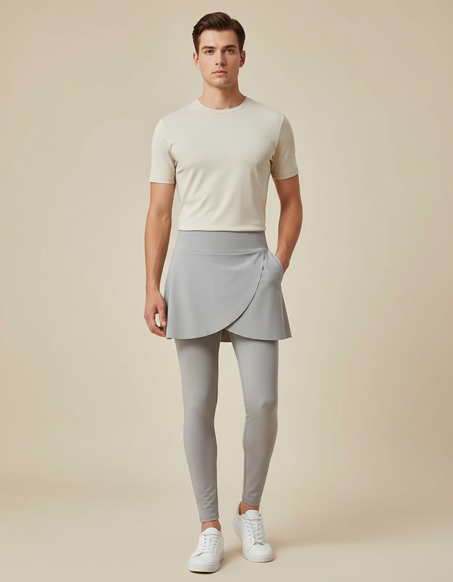 Pantalon Jupe Gris Sport Fluide Homme - Polyester