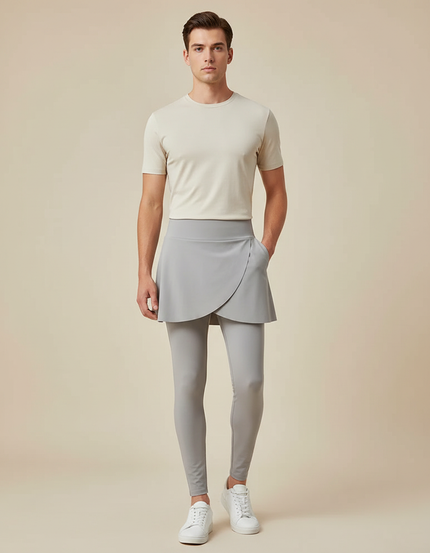 Pantalon Jupe Gris Sport Fluide Homme - Polyester