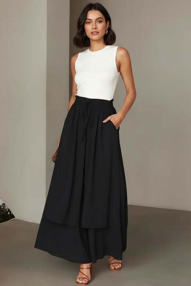 Jupes Pantalons Pour Femme - Noir Viscose