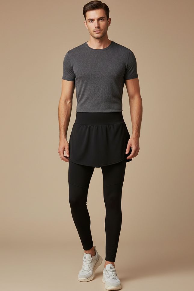 Pantalon Jupe Noir Sport Homme Confortable Léger - Polyester