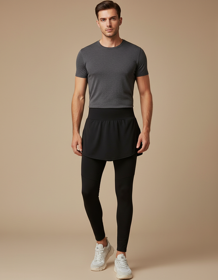 Pantalon Jupe Noir Sport Homme Confortable Léger - Polyester