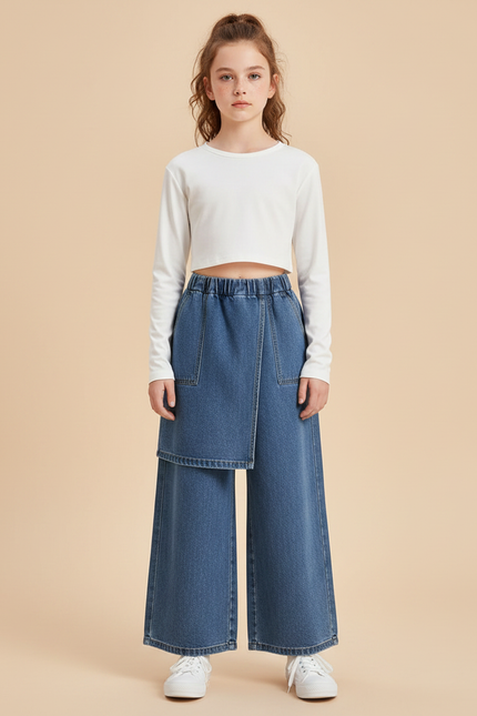 Pantalon Jupe D1e3 - Bleu Jean