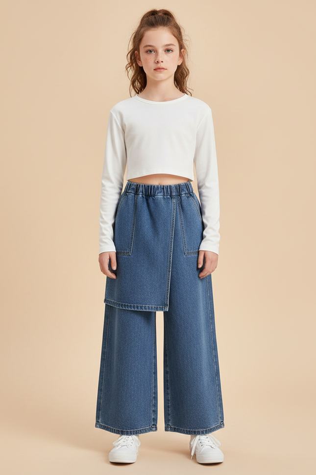Pantalon Jupe D1e3 - Bleu Jean