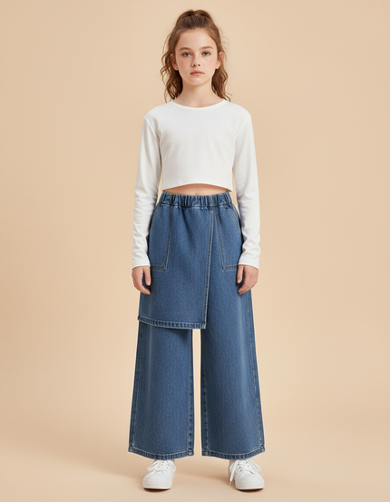 Pantalon Jupe D1e3 - Bleu Jean