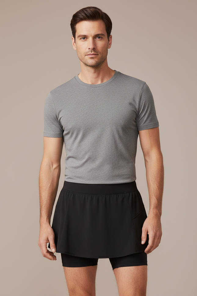 Pantalon Jupe Noir Sportif Fluide Confortable - Polyester