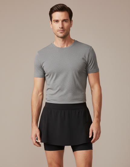 Pantalon Jupe Noir Sportif Fluide Confortable - Polyester