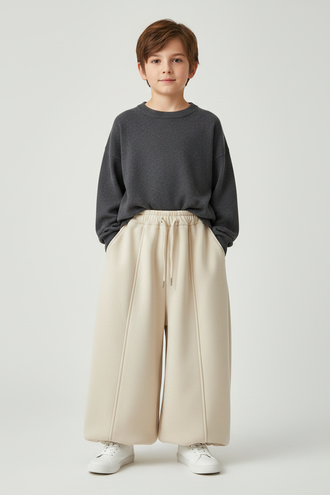 Pantalon Jupe Beige Ample Épais Confortable Enfant - Molleton