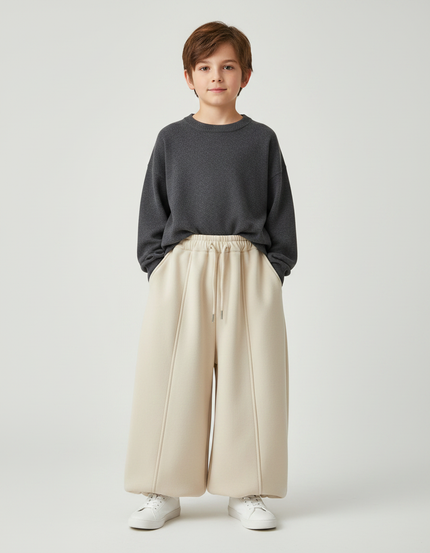 Pantalon Jupe Beige Ample Épais Confortable Enfant - Molleton