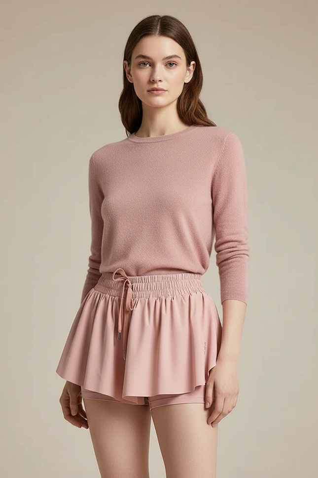 Pantalon Jupe Rose Ample Fluide Sportif Intégré Doux - Polyester