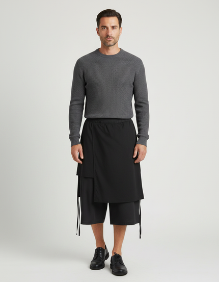 Pantalon Jupe Noir - Polyester