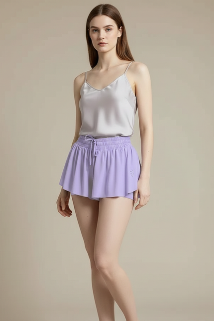 Pantalon Jupe Violet Ample Fluide Sportif Doux - Polyester