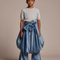 Pantalon Jupe Denim Bleu Ample Bouffant Enfant - Jean