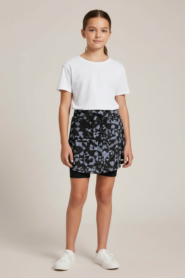 Pantalon Jupe Noir Motif Géométrique Confortable Enfant - Imprimé Maille
